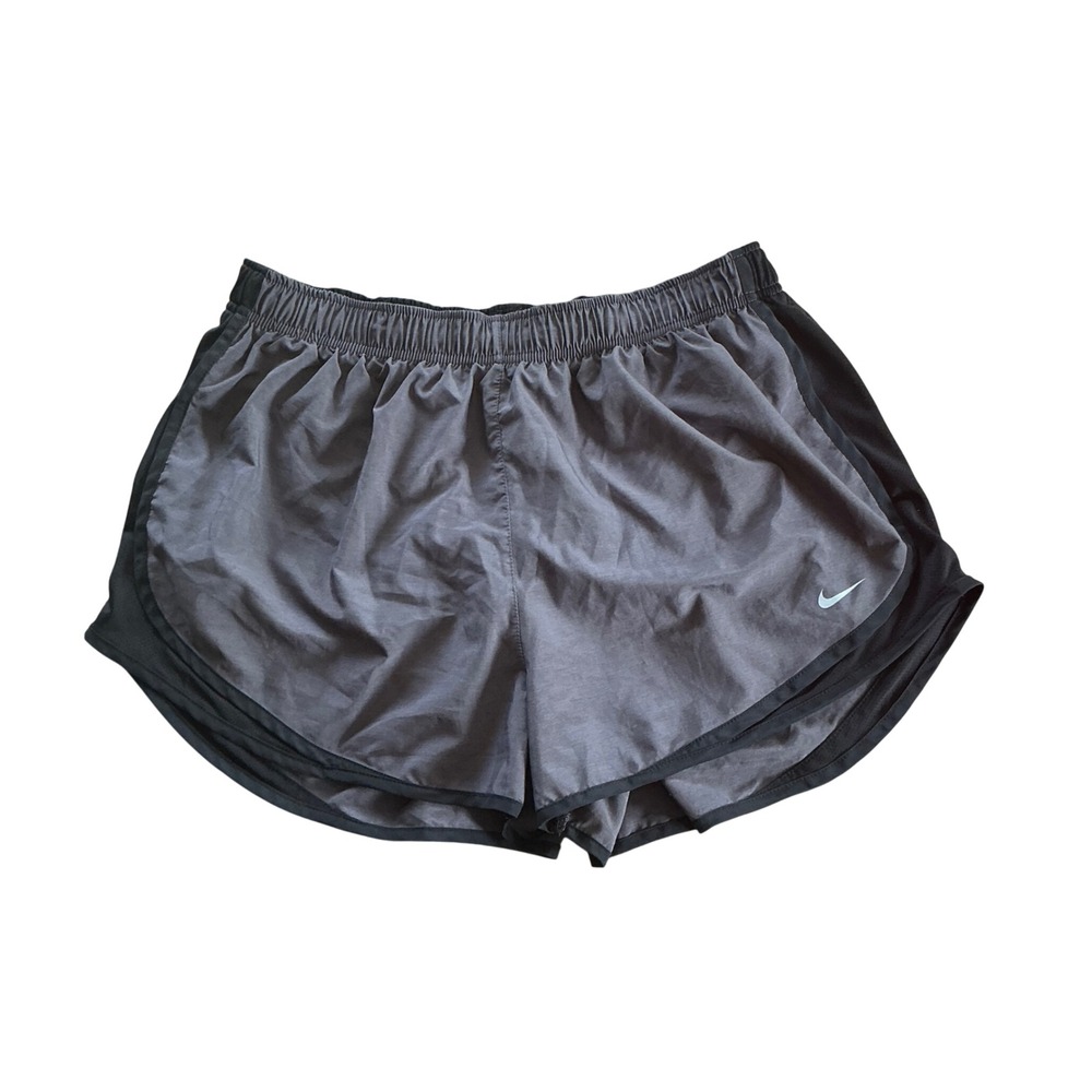 Nike Dri-FIT Running Shorts Womens XL Gray Black Athletic Gym Training Training